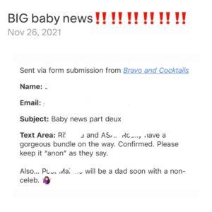 screenshot of a post from Bravo and Cocktails.com
