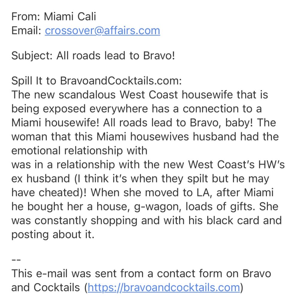 screenshot of an email. Scroll below to read the content. 