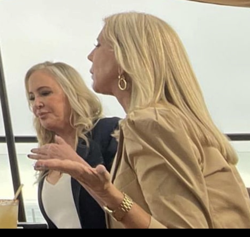 a photo taken of Shannon Beador and Vicki Gunvalson at a restaurant