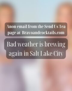 blurred image of two women with copy superimposed that says bad weather is brewing again in Salt Lake City