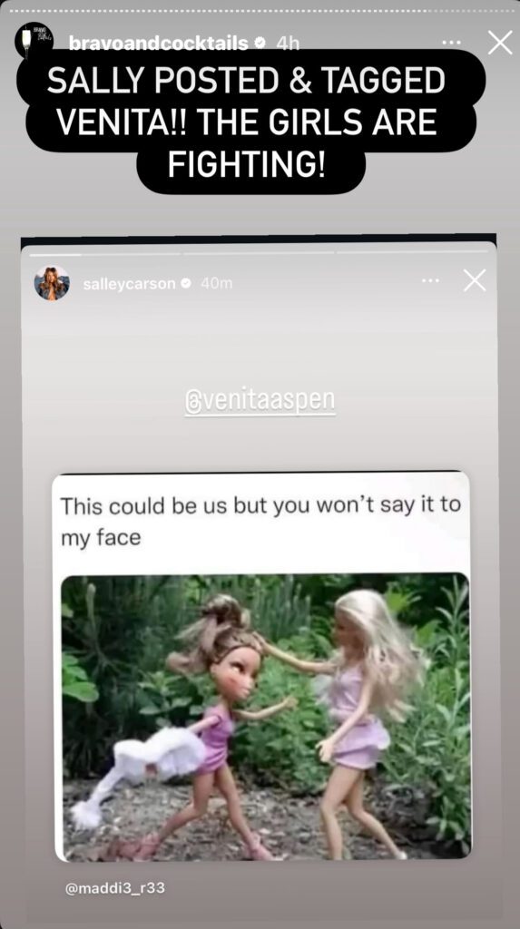 Salley Carson also seemingly teased that she is beefing with Southern Charm co-star Venita Aspen