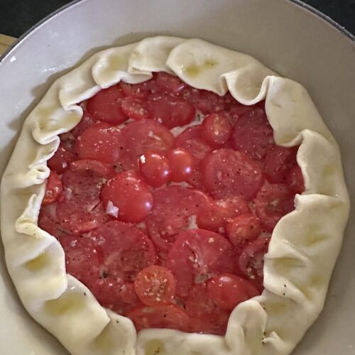 unbaked tomato and goat cheese tart